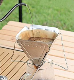 Stainless steel folding coffee filter funnel