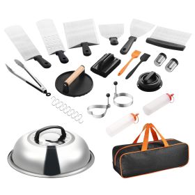 28PCS Flat-Top Griddle Stainless Steel Accessories Kit