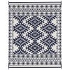Reversible Outdoor Rug, Waterproof Plastic Straw w/Carry Bag, 8' x 10', Blue & White