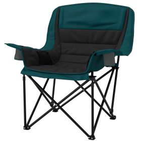 Padded Folding Camping Chair for Adults, with Side Pockets, Cup Holders, Carry Bag