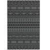 Reversible Outdoor Rug, Waterproof Plastic Straw with Carry Bag, 6' x 9', Black & Gray