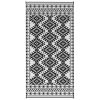 Reversible Outdoor Rug, Waterproof Plastic Straw w/Carry Bag, 9' x 18', Black & White