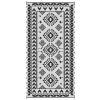 Reversible Outdoor Rug, Waterproof Plastic Straw with Carry Bag, 9' x 18', Black & White