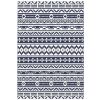 Reversible Outdoor Rug, Waterproof Plastic Straw w/Carry Bag, 6' x 9', Blue & White