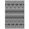 Reversible Outdoor Rug, Waterproof Plastic Straw w/ Carry Bag, 6' x 9', Black & White