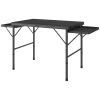 Folding Camping Table, 4.5ft with 2 Wing Panels, Height Adjustable Metal Picnic Table