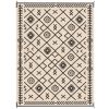 Reversible Outdoor Rug, Waterproof Plastic Straw with  Carry Bag, 9' x 12', Black & Beige