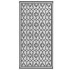 Reversible Outdoor Rug, Waterproof Plastic Straw with Carry Bag, 9' x 18', Black & Gray