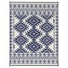 Reversible Outdoor Rug, Waterproof Plastic Straw with Carry Bag, 9' x 12', Blue & White