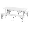 6FT Folding Camping Table and Chairs with Carrying Handles