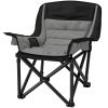 Folding Padded Camping Chair with Side Pockets, Cup Holders, Carry Bag