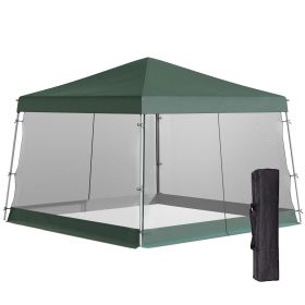 10' x 10' Pop Up Tent, Mesh Sidewalls, Adjustable Height, with Carry Bag
