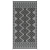Reversible Outdoor Rug, Waterproof Plastic Straw w/ Carry Bag, 9' x 18', Black & Gray