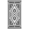 Reversible Outdoor Rug, Waterproof Plastic Straw w/ Carry Bag, 9' x 18', Black & White