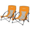 2 Pack - Folding Beach Chairs with Mesh Back, Carry Bag, Cup Holder