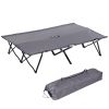 2 Person Folding Camping Cot for Adults, 50" Extra Wide Outdoor Portable Sleeping Cot with Carry Bag