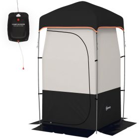 Portable Shower Tent with Solar Shower Bag, Removable Floor and Carrying Bag
