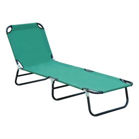 Folding Patio Lounger Chair, 5-Level Adjustable Back