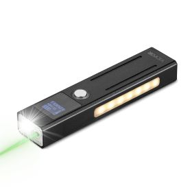 EDC Flat Flashlight, 3-in-1 High Lumens LED Flashlight with Green Beam, IPX4 Waterproof Rechargeable Flash Light