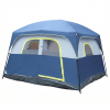 6 Person Outdoor Camping Tent, Waterproof Windproof Easy Setup, Double Layer Family Camping Tent with 1 Mesh Door & 5 Large Mesh Windows, Blue