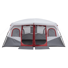 10 Person Cabin Tent w/ 2 Rooms, with Storage Pockets