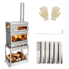 3-in-1 Stainless Steel Hot Tent Wood Burning Stove with Oven and Rack