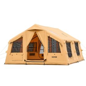 8-12 Person Easy Setup Inflatable Tent with Hand Pump, 4-Season, Luxury Glamping Tent with 2 Skylights, Canopy, Stove Jack