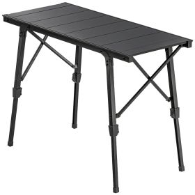 Folding Aluminum Picnic Table with Removable Plates and Adjustable Height