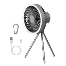 Camping Fan with Lantern 10000mAh Rechargeable Battery Powered Tripod Fan for Tent with Hanging Hook