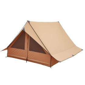 2-Person Hot Tent with Stove Jack & Poles, Waterproof with Fireproof Ground Mat