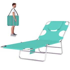 Tanning Chair with Face Hole, 5-Level Adjustable, with Pillow