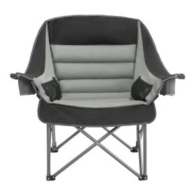 Oversized Padded Camping Chairs with Heavy Duty Support, 450 lbs, with Dual Cup Holders & Wine Glass Holders