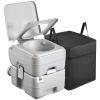 Portable Toilet, 5.3 Gallon Detachable Waste Tank, 120 Flushes, with Level Indicator, Carry Bag