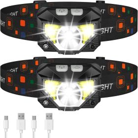 Ultra-Bright LED Rechargeable Waterproof Headlamp - 2pack