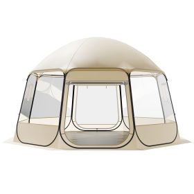 Pop up Igloo Dome Tent, 15 x 13.8 ft Waterproof & UV-Resistant