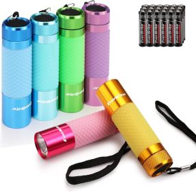 6-Pack Mini LED Flashlights, Glow in the Dark