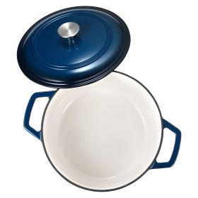 Enameled 6 QT Cast Iron Dutch Oven with Lid and Dual Handles