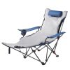 Folding Lounger Chair with Footrest & Plush Cushion, Supports 220 lbs