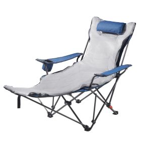 Folding Lounger Chair with Footrest & Plush Cushion, Supports 220 lbs
