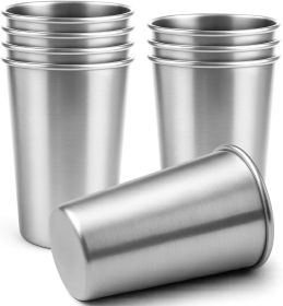 8 Pack 16oz Stacking Stainless Steel Cups