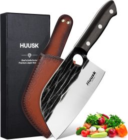 High Carbon Steel Hand Forged Meat Cleaver with Sheath