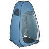 Pop up Shower Tent with Ground Stakes, Ropes, and Carry Bag, 190T Polyester with Silver Coating