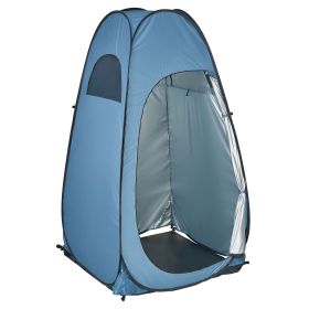 Pop up Shower Tent with Ground Stakes, Ropes, and Carry Bag, 190T Polyester with Silver Coating
