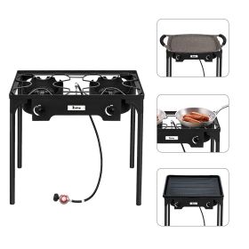 Portable Double Burner Propane Camp Stove - 150,000 BTU
