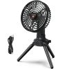 Foldable Camping Fan with Emergency Power Bank 270° Oscillating Rechargeable Tripod Fan 4-speed/3 Brightness