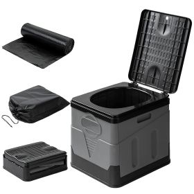 Portable Toilet with Lid, incl. Carry Bag  and Trash Bags