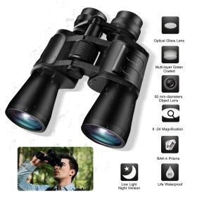 Portable Zoom Binoculars with FMC Lens Low Light, Night Vision