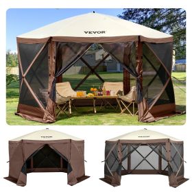 10 x 10 ft, 6 Sided Pop-up Screen Tent with Mesh Windows, Portable Carry Bag, Ground Stakes