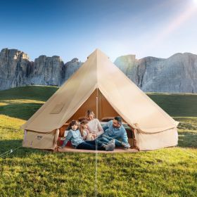 4-6 Person Canvas Bell Tent, 4-Seasons 4 m/13.12 ft with Stove Jack