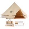 6-8 Person Canvas Bell Tent, 4-Seasons 5 m/16.4 ft with Stove Jack